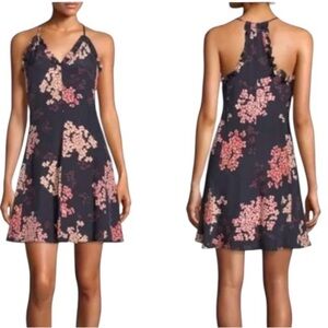 REBECCA TAYLOR  Phlox Navy Floral Print 100% Silk Shift Mini Dress Women’s Sz 4